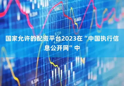 国家允许的配资平台2023在“中国执行信息公开网”中